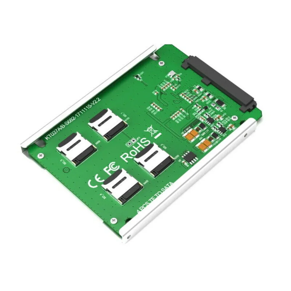 

4 Micro SD/TF Card to SATA 22pin Adapter RAID Quad TF Card to SATA 2.5 Converter Micro SD TF Card 22pin SATA Adapter Converter