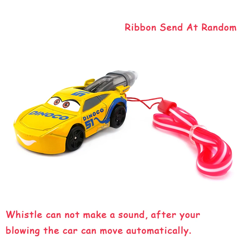 Disney Pixar Cars 3 Dinoco Cruz Ramirez свисток с красочной лентой металлический литой под