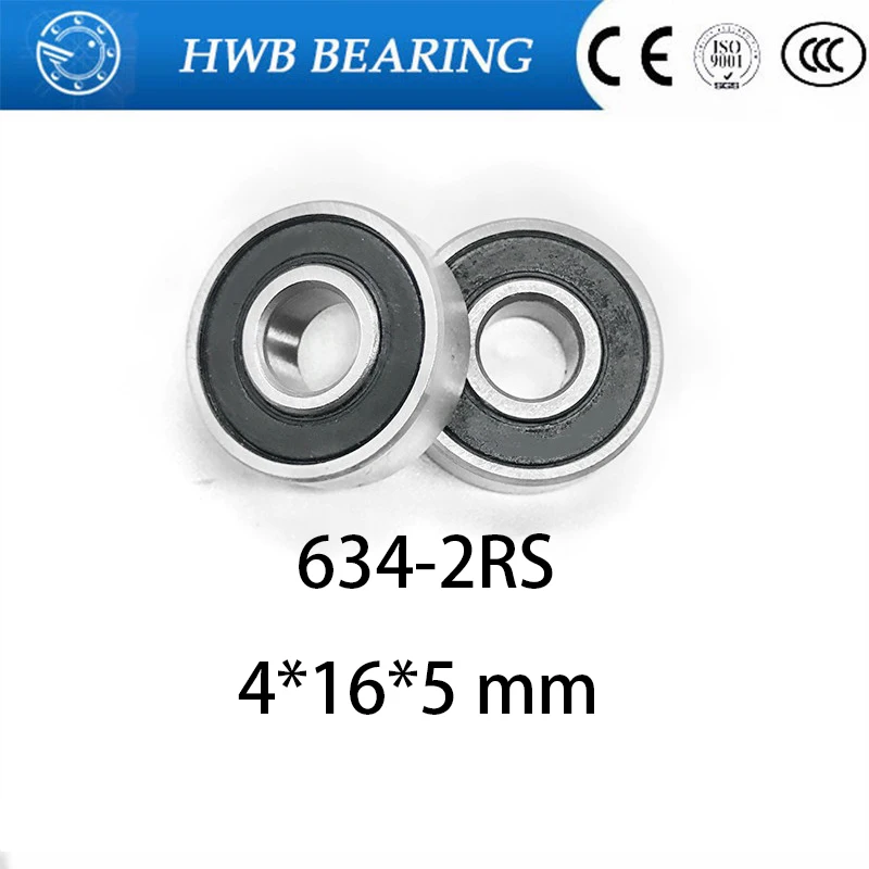 

Factory Direct Sale 634 634-2RS R1640HH 4*16*5 Mm High Quality Miniature Deep Groove Ball Bearing ABEC-5