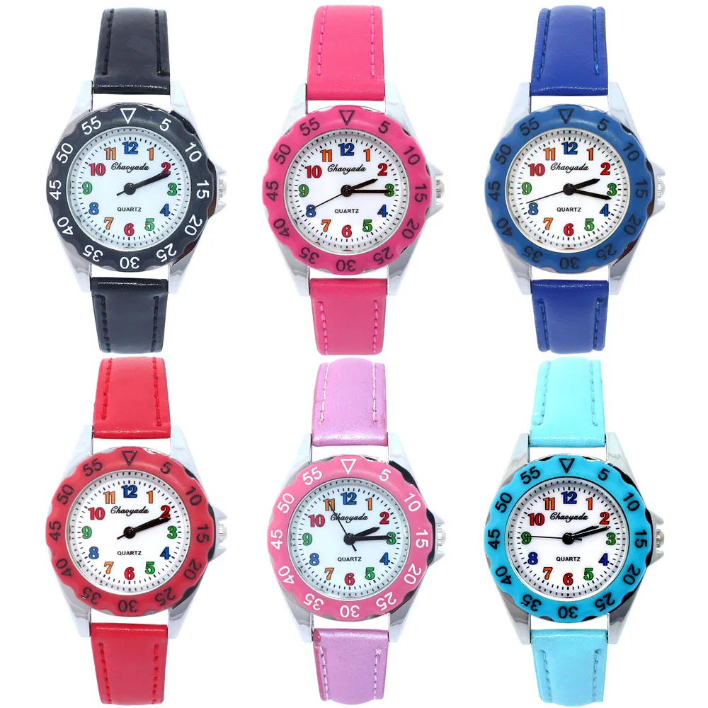 Hot Cute Boys Girls Quartz Watch Kids Children's Fabric Strap Student Time Clock Wristwatch Gifts Colorful Number Dial 5