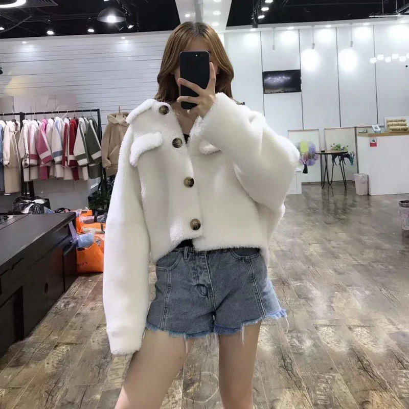 

real fur jacket plus size coat women winter korean parka abrigo mujer After short before long Bat Sleeved women clothes 2019