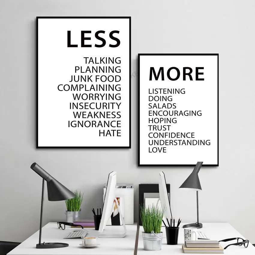 Motivational Quotes Less Talking and More Doing Posters And Prints Modern Office Art Canvas Paintings Wall Pictures Decoration