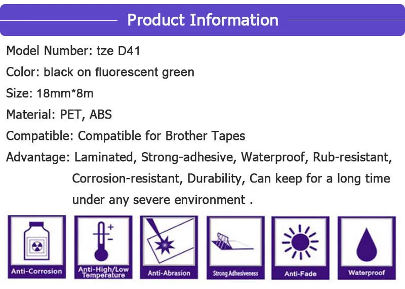 CIDY 3 шт. TZe-D41 TZe D41 TZ-D41 TZ D41 ламинированная лента черный на Flugreen ленточный картридж совместимый для устройство для печатания этикеток