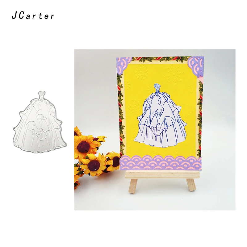 

JC 2019 Newest Waist Wedding Dress Metal Cutting Dies for Scrapbooking DIY Embossing Folder Cards Handmade Album Stencil Crafts