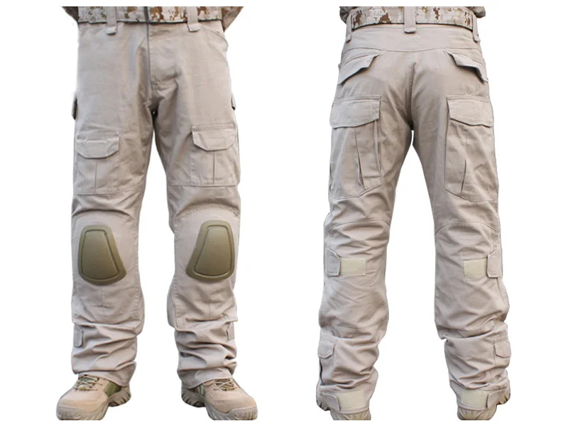 Тактические мужские армейские брюки BDU с несколькими карманами, военные брюки-карго - Цвет: Khaki