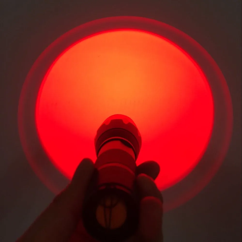 AloneFire E17 Portable Ultra Bright Handheld red light LED Flashlight Zoomable Adjustable Focus Outdoor Water Resistant Torch