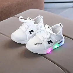 2019 новые детские светящиеся туфли для мальчиков и девочек спортивная обувь для бега Детские мигающие огни модные кроссовки для малышей