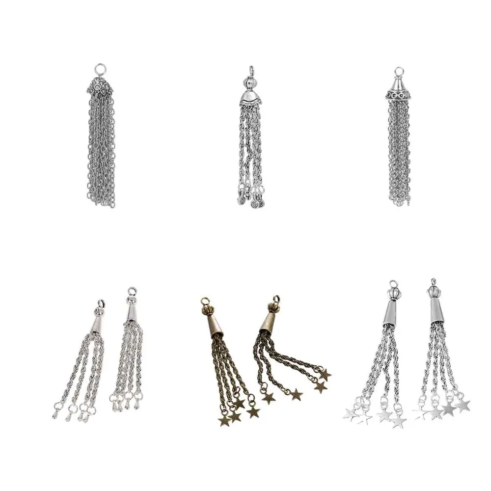 

silver color alloy Twist chain Lollipop tassel Pendant charm for woman Jewelry Accessories DIY earring necklace bracelet Jewelry