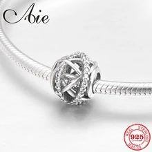 Круглые полые 925 пробы серебряные модные в полоску CZ прекрасные бусины подходят к оригиналу Pandora браслет для изготовления ювелирных изделий