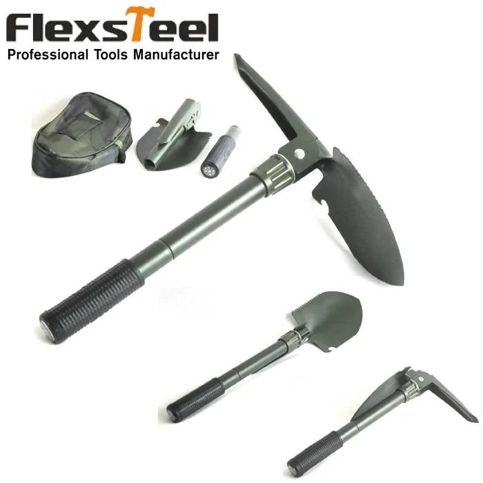 Portable 16" Military Camping Survival Folding Shovel with Pick Garden