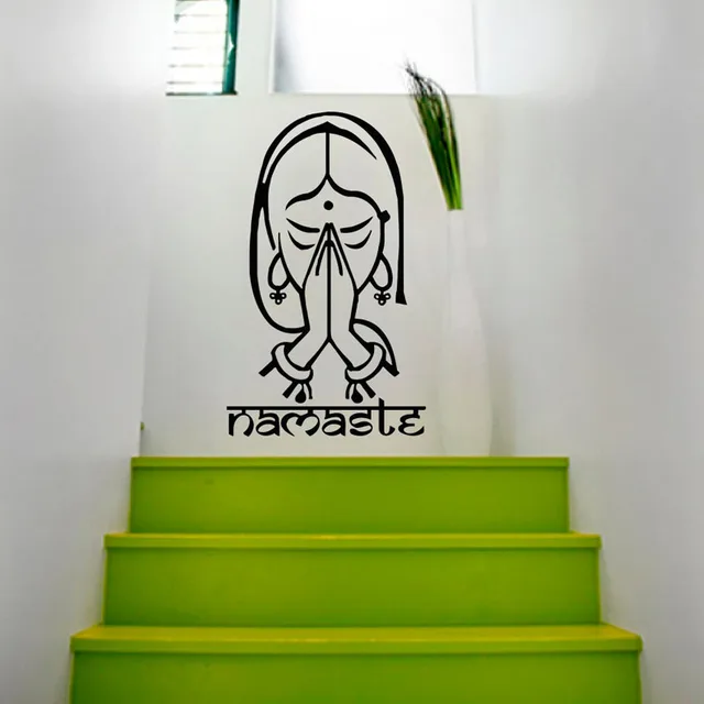 Indian Yoga Wall Stickers Namaste Living Room Home Decorative Vinyl Indian Yoga Wall Stickers Namaste Living Room Home Decorative Vinyl Decals Art Mural