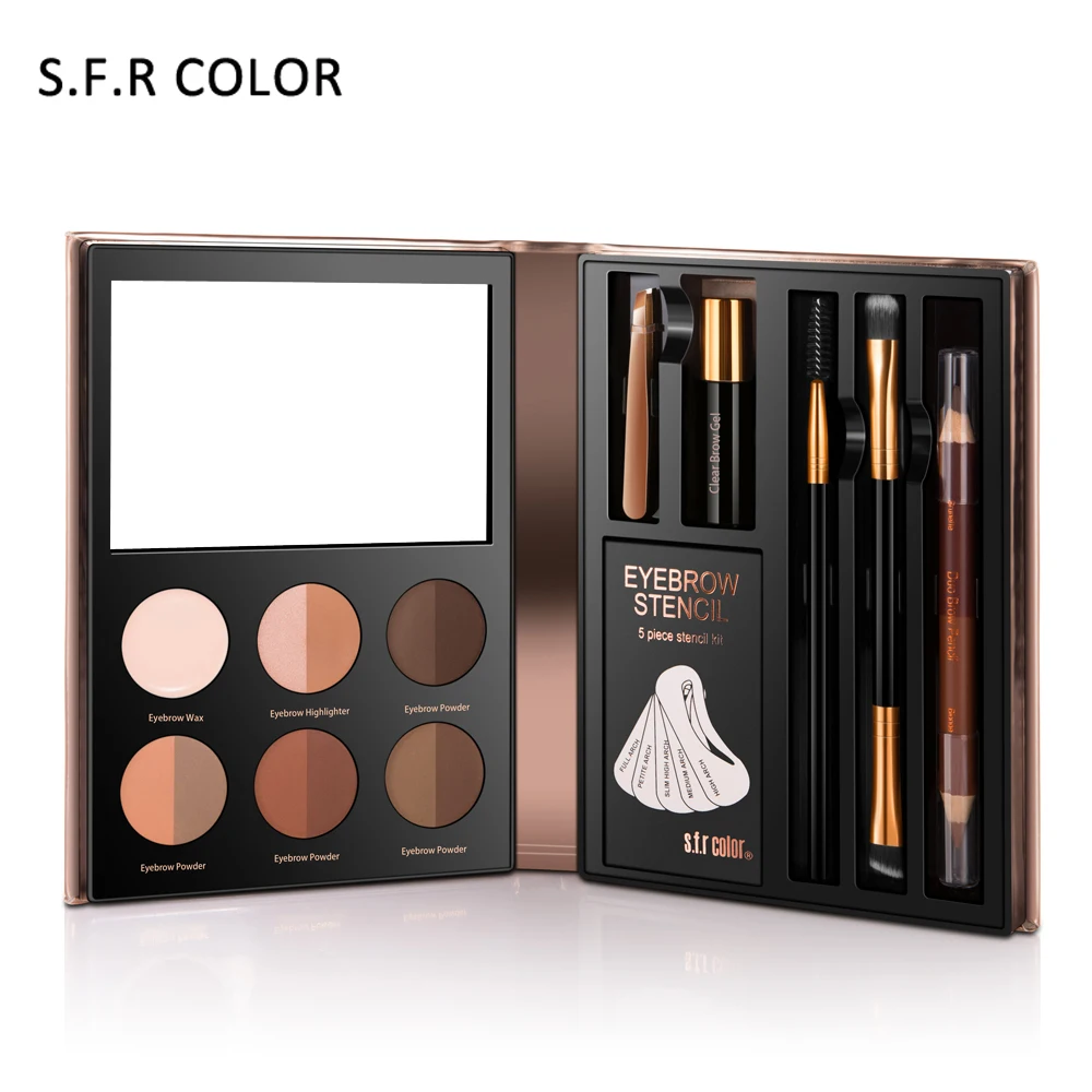 

Professional Makeup Set Eyebrow Pen + Eye Highlighter + Eyebrow Brush Make up Set Eyebrow Powder Stencil Wax Paint Enhancer Kit