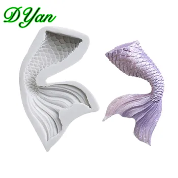 

New Mermaid Tail Fondant Cake Silicone Mold Chocolate Mold DIY Fishtail Cake Decoration Mold A1708