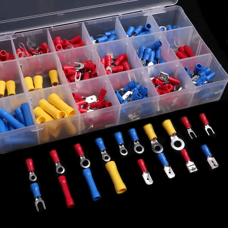 

300Pcs/Set Assorted Insulated Electrical Wire Terminals Crimp Connectors Spade Butt W315