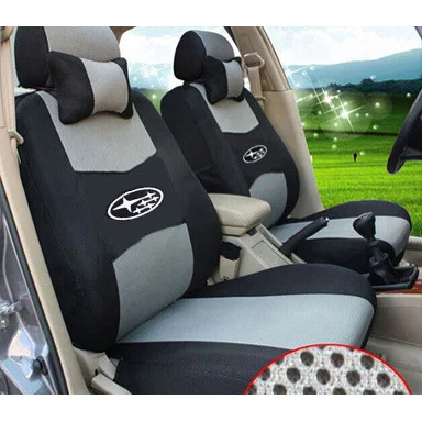 

grey/red/beige/blue 4 color Embroidery logo Car Seat Cover Front&Rear complete 5 Seat For LEGACY IMPREZA Four Seasons