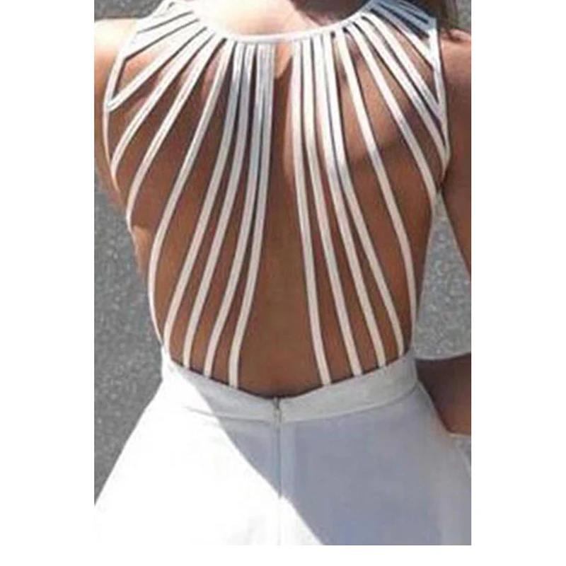 Pure V Neck Mini Robe Retour Tassel Femmes Sexy Push Up Volants Robes De Vintage White Strappy Back Sleeveless Skater Dress (4)