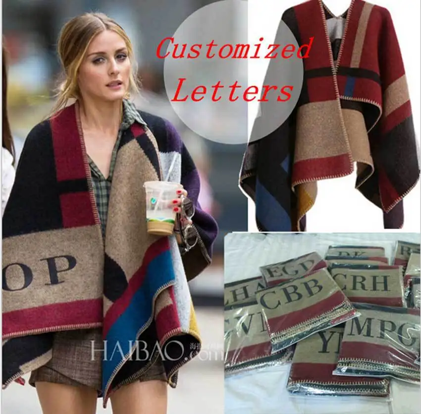 Пальто шаль Poncho Prorsum Pashmere шарф Monogramed пончо бренда Для женщин накидки и в клетку Одеяло накидка пончо|Женские