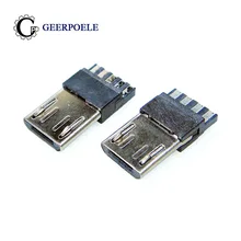 20 шт./партия 5 Pin/4 Pin Micro USB разъем Jack хвост USB разъем Sockect терминалы мужские разъемы
