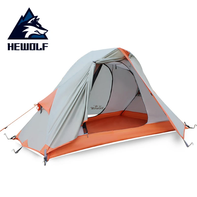 

Hiking Waterproof 1 Person Tent Ultralight Double Layers Aluminum Rod Outdoor Camping Single Tents 4 Season