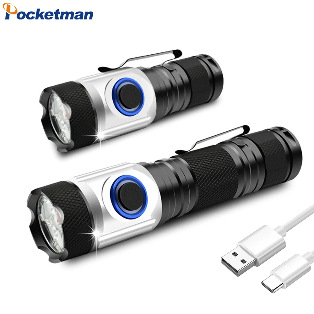 Pocketman Многофункциональный тактический фонарь мощный Скаут светодиодный фонарь USB Перезаряжаемый светодиодный фонарь Водонепроницаемый фонарь 18650