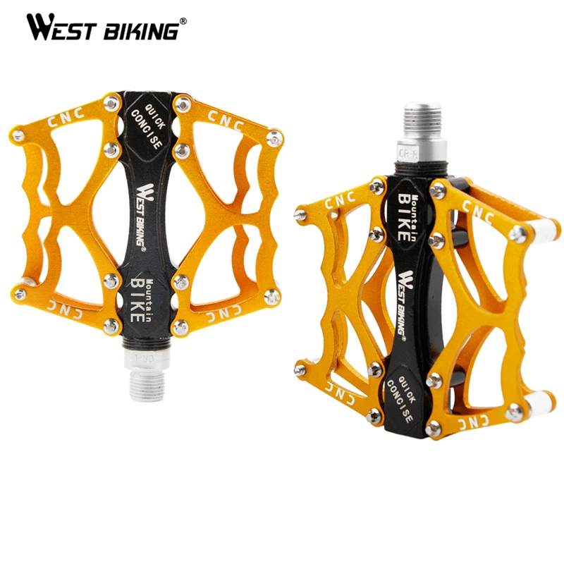 gold bicycle pedals