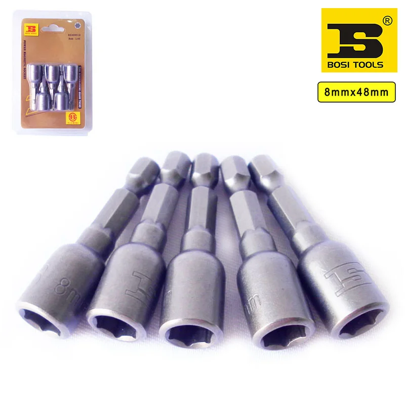 

free shipping BOSI power nut setters 5PC/Pack 8mm/L48mm