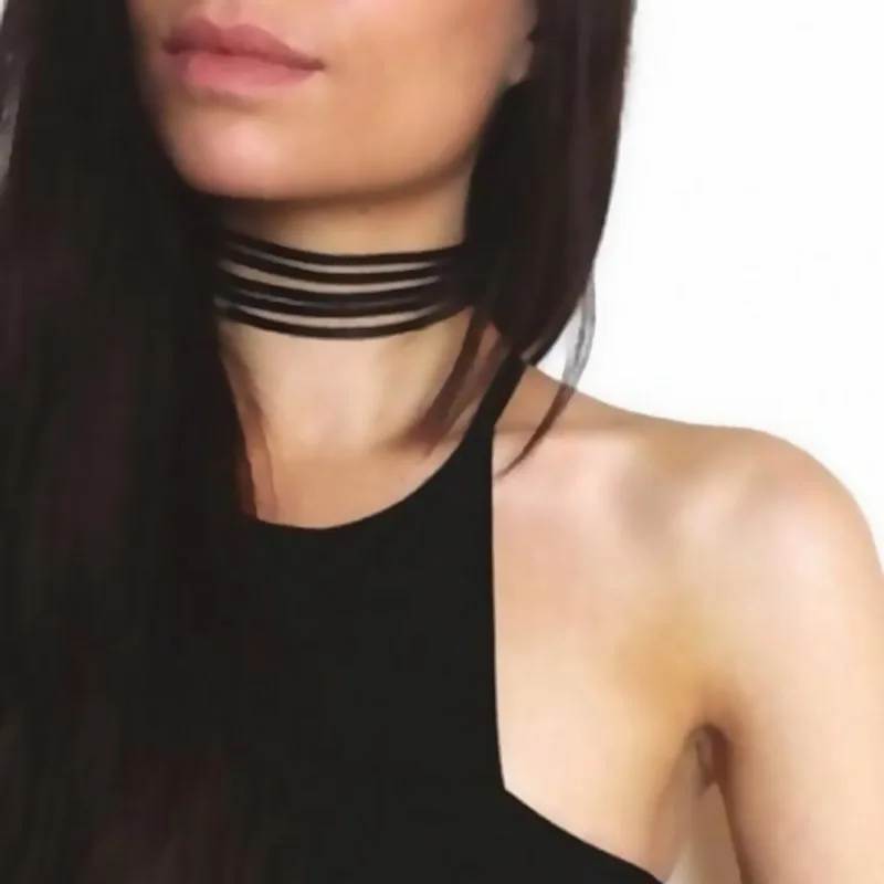 

NK928 Bijoux European Gothic Multiple Layers Sexy Black Velvet Leather Chokers Necklace For Women Jewelry Punk Clavicle Collares