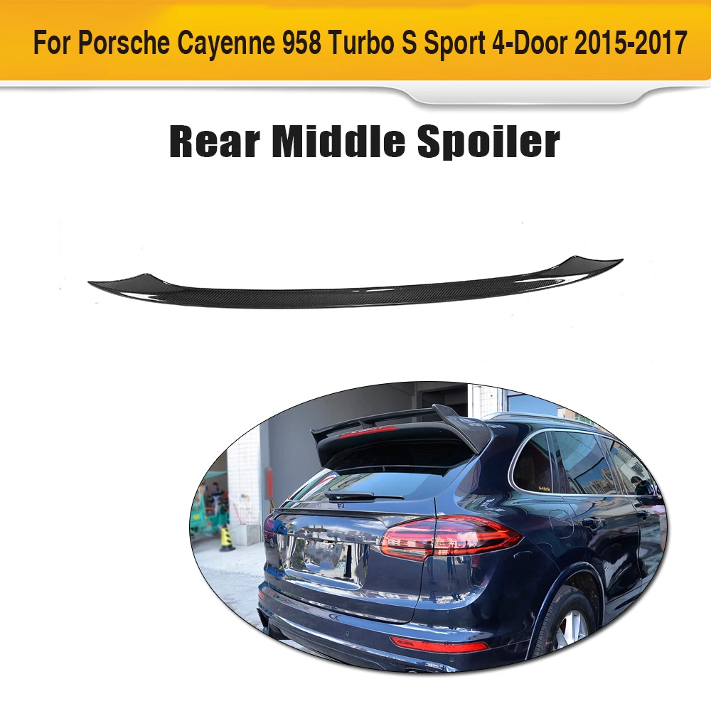 Задний Средний спойлер из углеродного волокна для Porsche Cayenne 958 SUV 4 двери 2015-2017 GTS S Sport trunk trim sticker