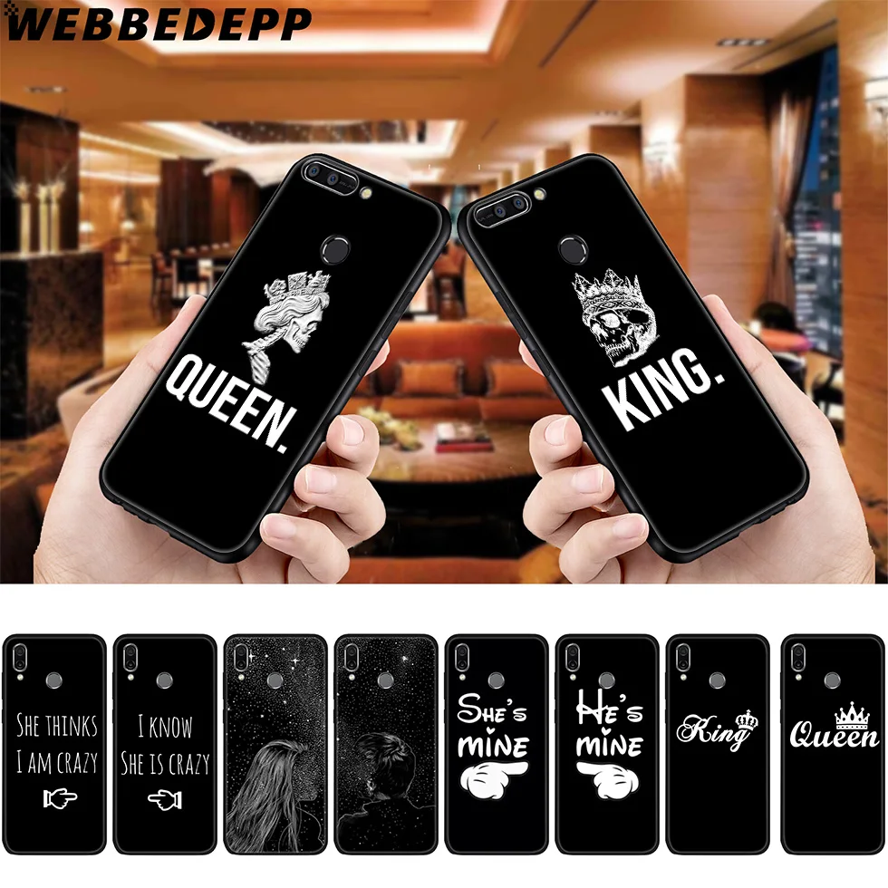 Мягкий чехол WEBBEDEPP Queen &amp King для Huawei P8 P9 P10 P20 P30 Lite Pro P Smart Z Plus 2019 Y6 Prime 2018 2017 Mini |