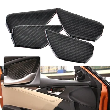 

beler 4pcs Black Carbon Fiber Interior Accessories Door Handle Bowl Cover Trim Decoration Car Styling Fit for Honda Civic 2016