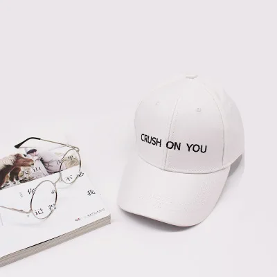 Crush On You вышивка Snapback Кепки хип-хоп пара Любовник шляпа лето папа Шапки Для женщин Для мужчин Trucker Бейсбол Кепки s повседневное регулируемый - Цвет: White