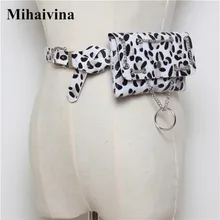 Mihaivina Панк поясная сумка женская леопардовая поясная сумка сумки модный женский пояс цепочка хип бум Сумка поясная сумка подходит iphoneXS