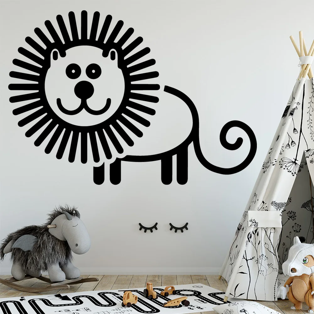 

Cartoon Lion Vinyl Wall Stickers Wall Decor For Kids Room Decoration Waterproof Wall Decals Sticker Murals wall-sticker