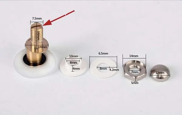 20 шт душевая, детали ванной комнаты для стеклянной раздвижной дверной шкив старый круговой Одноколесный скользящий подшипник переходы эксцентрические