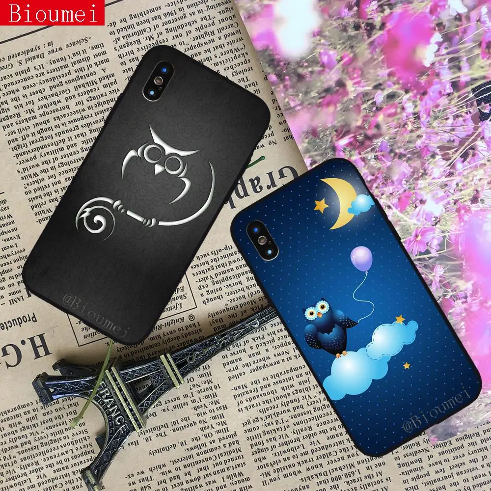 

Bioumei owl and night Soft TPU Case for iphone XS XR XS Max owl Cover Case for iphone 7 8 6 6S Plus X case 21