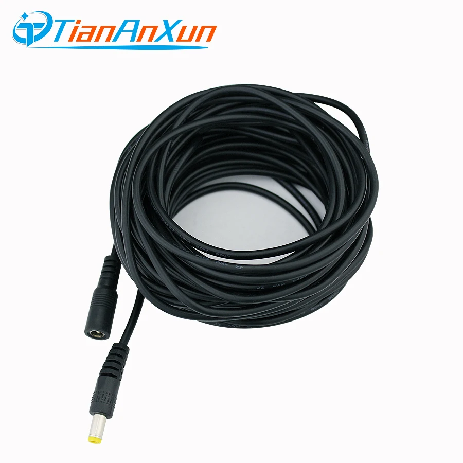 TIANANXUN DC12V удлинитель питания 2,1*5,5 мм разъем для видеонаблюдения камеры безопасности черный цвет 5 м 10 м кабель питания