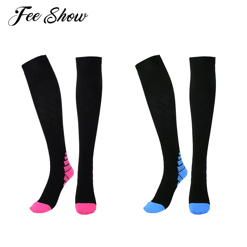 1 Pair Unisex Men Women Graduated Compression Stockings for Running
