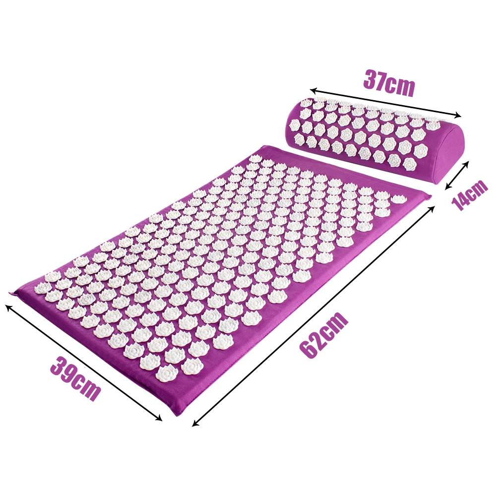 Коврик для массажа лотоса, акупрессура, подушка, 62*39 см, для спины, шеи, плеч, ног, тела, массажер для облегчения боли, подушка для акупунктуры