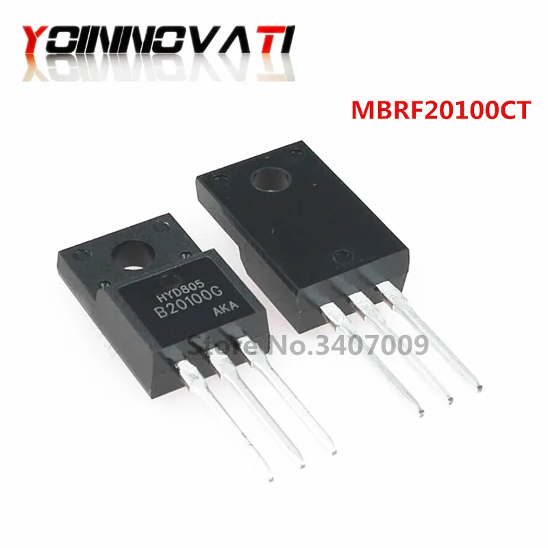 10Pcs MBRF20100CT 20A 100V TO-220 Schottky Diode with Rectifier