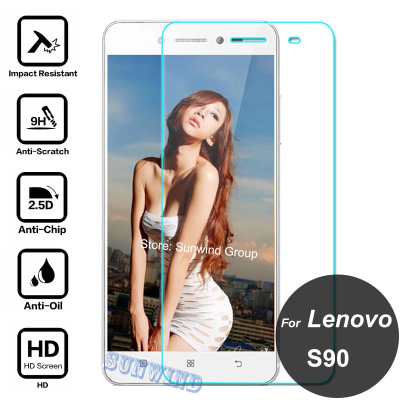 대 한 Lenovo S90 강화 (gorilla Glass) Screen Protector 9 H 2.5D Safety 보호 막