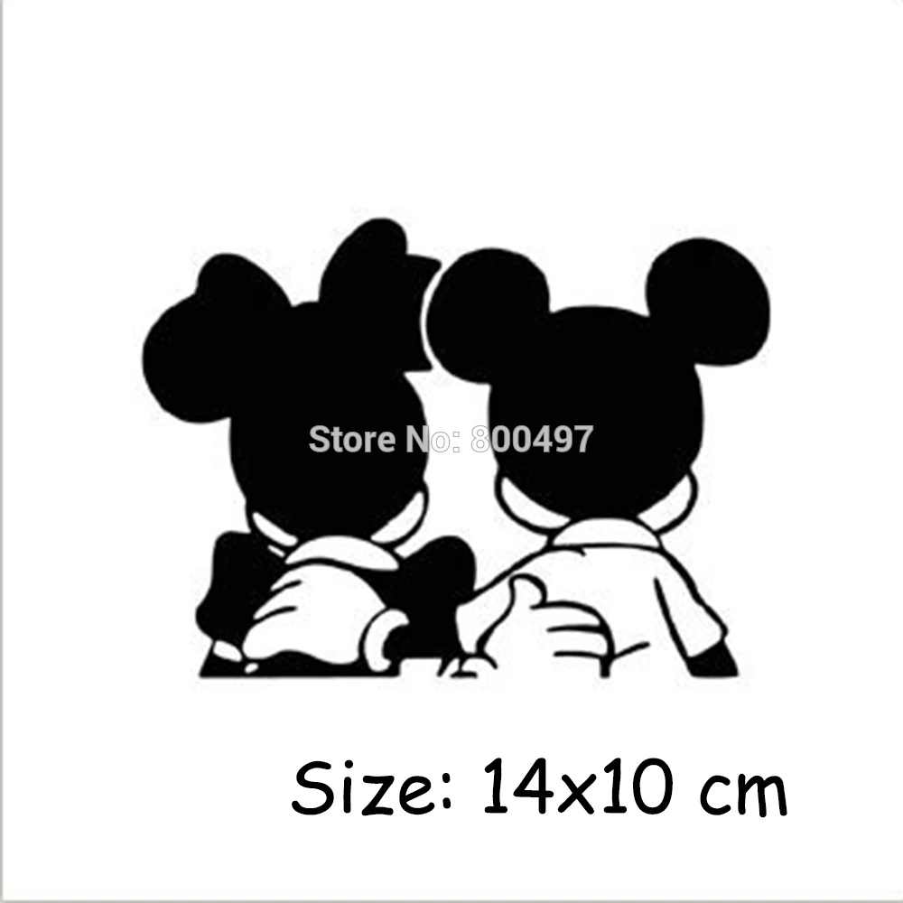 Newest Design Car Styling Funny Reflective Mickey Minnie Stickers for Car Tesla Volkswagen Ford Toyota Renault Opel Lada