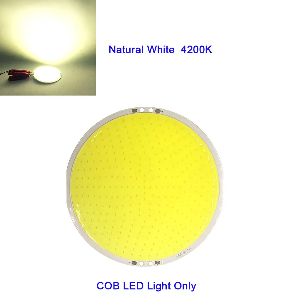 DC12V затемнения круглый COB светодиодный светильник Панель светильники 12V 50W Светодиодный лампа с диммером Синий Теплый Холодный белый Цвет Алюминий плата COB 108 мм - Испускаемый цвет: NW COB Only