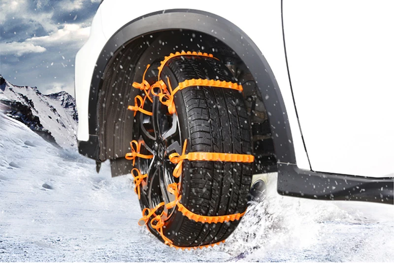 Шт. 10 шт. зимние Нескользящие цепи для автомобиля грузовик универсальные шины колеса снежные цепи оранжевые шины открытый ремень легко