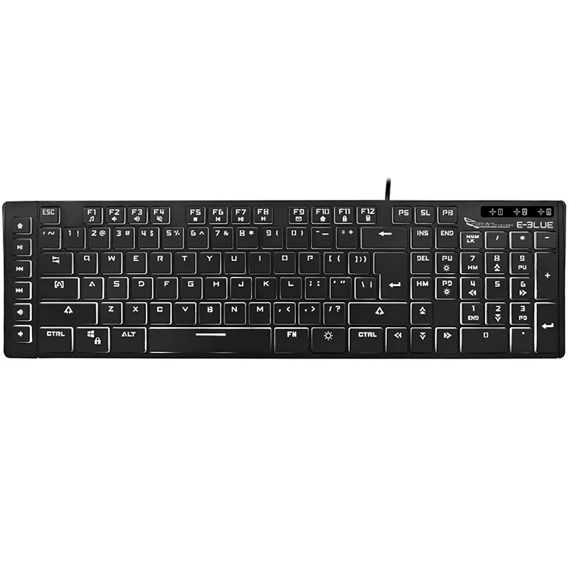 

E-3LUE K761 109 Key Ultra-thin USB Wired Keyboard With LED Backlight Membrane Keyboard For Office/Business/Computer