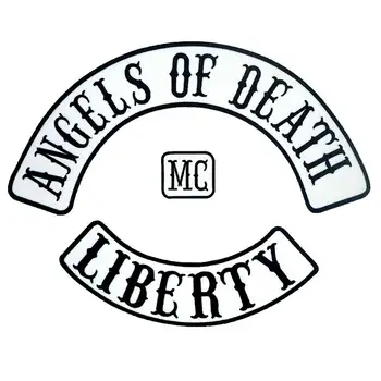 

ANGELS OF DEATH LIBERTY ROCKER Embroidered Sewing Label punk biker Patches Clothes Stickers Apparel Accessories Badge