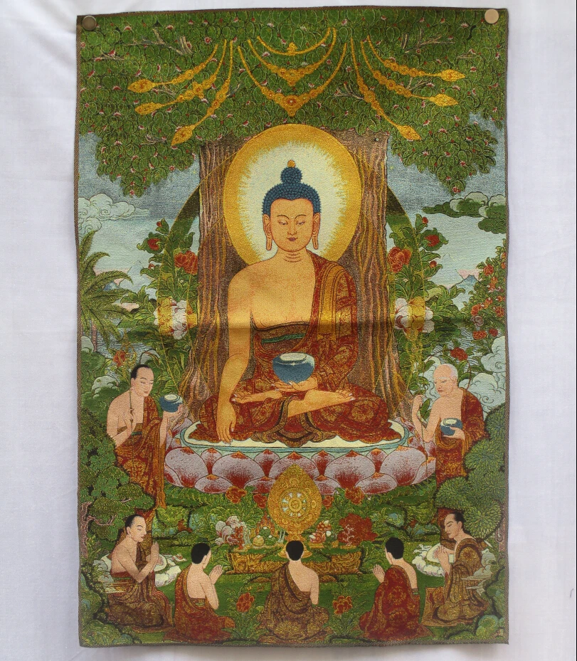 Коллекционные традиционные Тибетский буддизм в Nepal thangka картины Будды, большой размер буддизм шелковая парча картина p002510