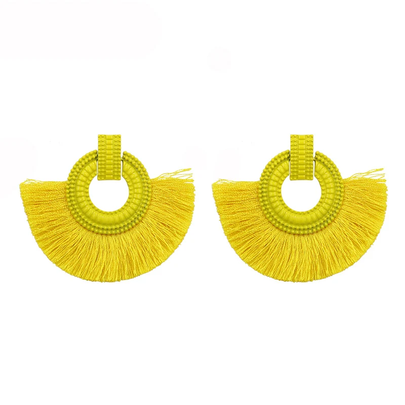 

Vintage Round Circle Sector earrings For Women Bohemia Handmade Grometry Fringe Drop Statement Earring Fashion Jewelry Gifts