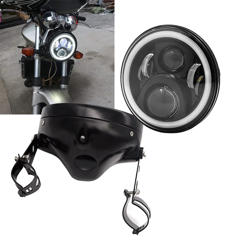7-дюймовый корпус для фар с ведром налобный фонарь мотоцикла фары Harley Chopper Cafe Racer