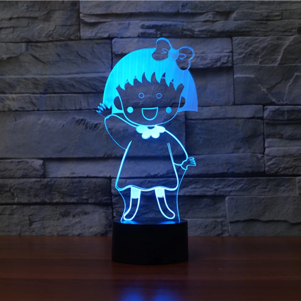 3D Chibi Maruko Table Lamp 7 Colors Changing Cartoon Night Light LED USB Bedside Sleep Lighting Decor Kids Gifts Light Fixtures 3D Chibi Maruko Table Lamp 7 Colors Changing Cartoon Night Light LED USB Bedside Sleep Lighting Decor Kids Gifts Light Fixtures