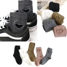 Новинка; модные; мягкие; удобные теплые на весну и зиму Карамельный цвет забавные креативные носки Милая прозрачная вышивка, цветочный узор, носки с принтом в форме сердца для женщин